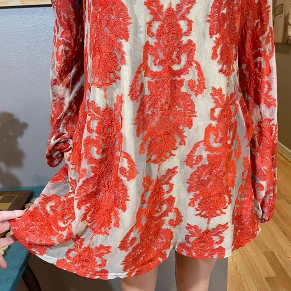 For Love & Lemons rust beige lace off shoulder dress - Picture 7 of 15